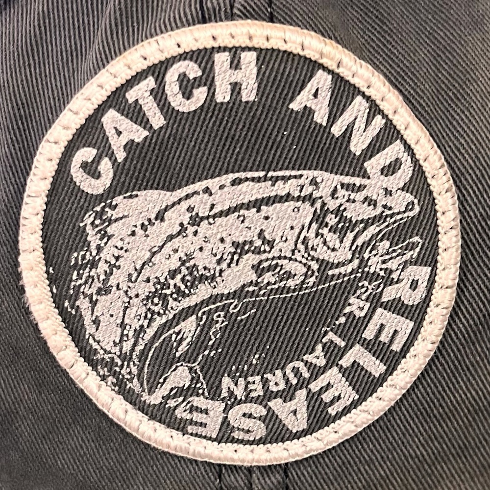 ‼️SOLD‼️ Vintage Polo Ralph Lauren Catch & Release Long Bill Fitted Cap - Gray